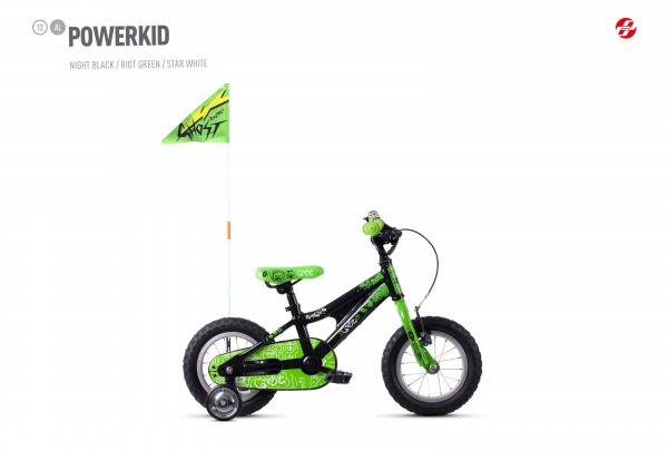 Kinderfahrrad Ghost Powerkid 12 Zoll - black/green/white