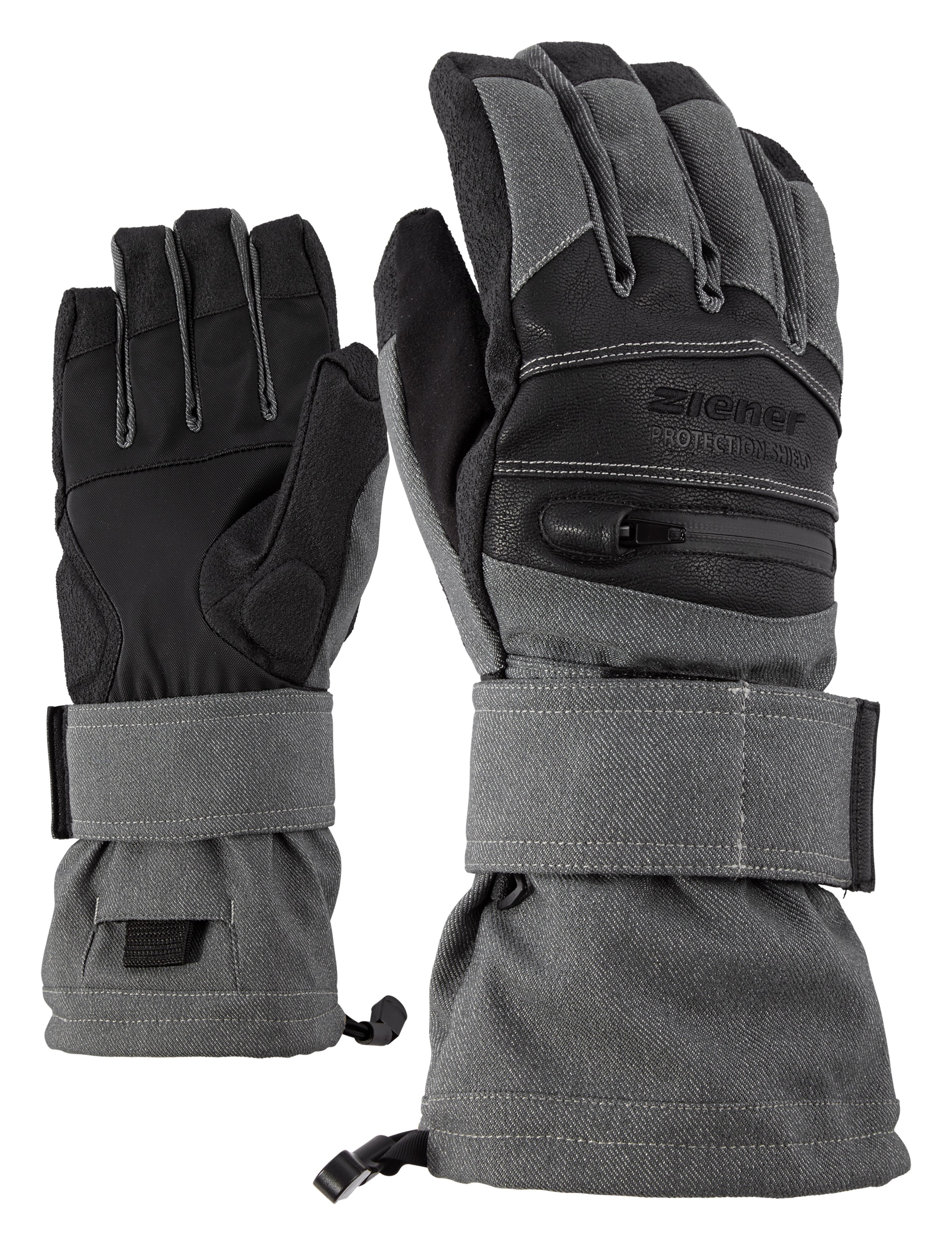 Ziener Midlife -grey 17/18 denim Glove AS(R)