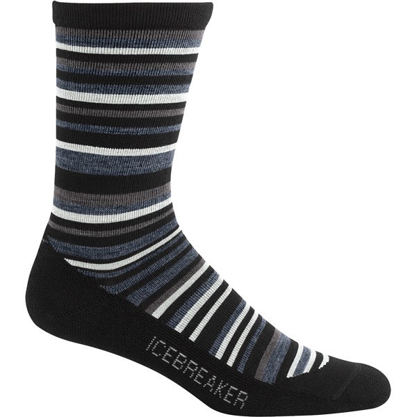 Icebreaker Mens Lifestyle Light Crew -black/brazil/oil