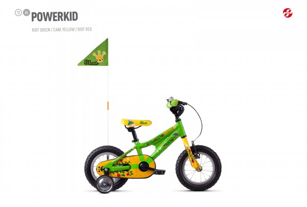 Kinderfahrrad Ghost Powerkid 12 Zoll - riot green/cane yellow/riot red