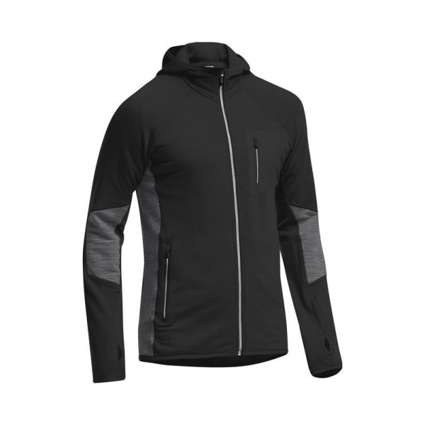 Icebreaker Atom LS Zip Hood Men -black/monsoon